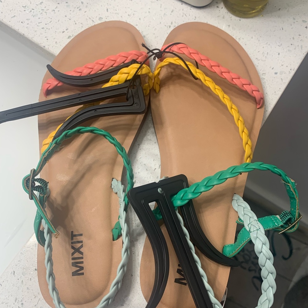 Mixit Women's Colorful Braided Sandals